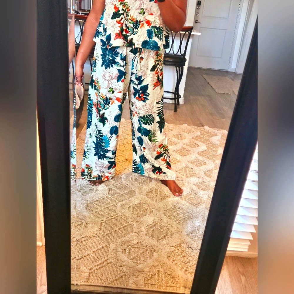 2 piece flowy casual pants set